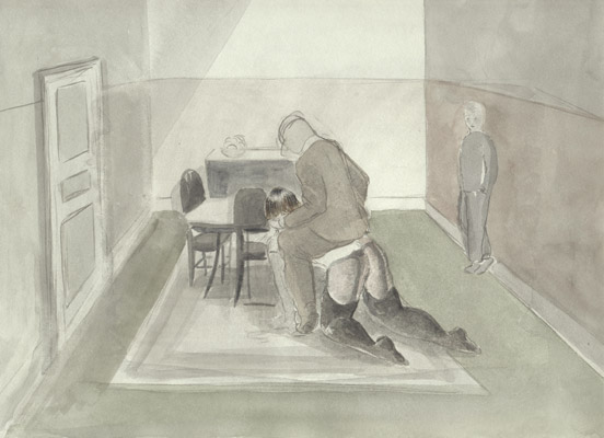 Alles is relatief, 2001, potlood, aquarel/papier, 24 x 31,2 cm