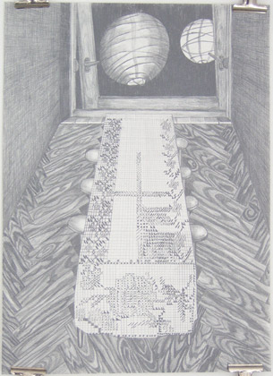 Avondbijeenkomst, 2008, potlood op papier, 32,5 x 22,5 cm