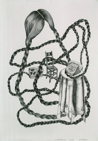 Danielle Lemaire, <i>Interview</i>, 2007, cont� on paper, 150 x 210 cm