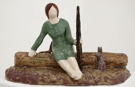 Danielle Lemaire, De herderin, 2004, keramiek, 16 x 26 x 16,5 cm