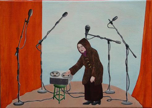 Danielle Lemaire, Veldopneemster I, 2005, olieverf op linnen, 25 x 35 cm